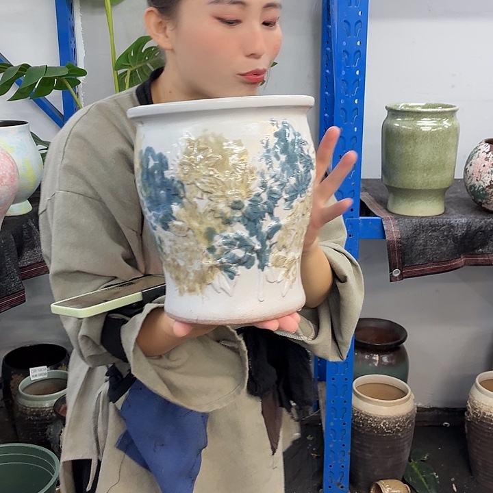 19+21 -粗陶花盆有孔