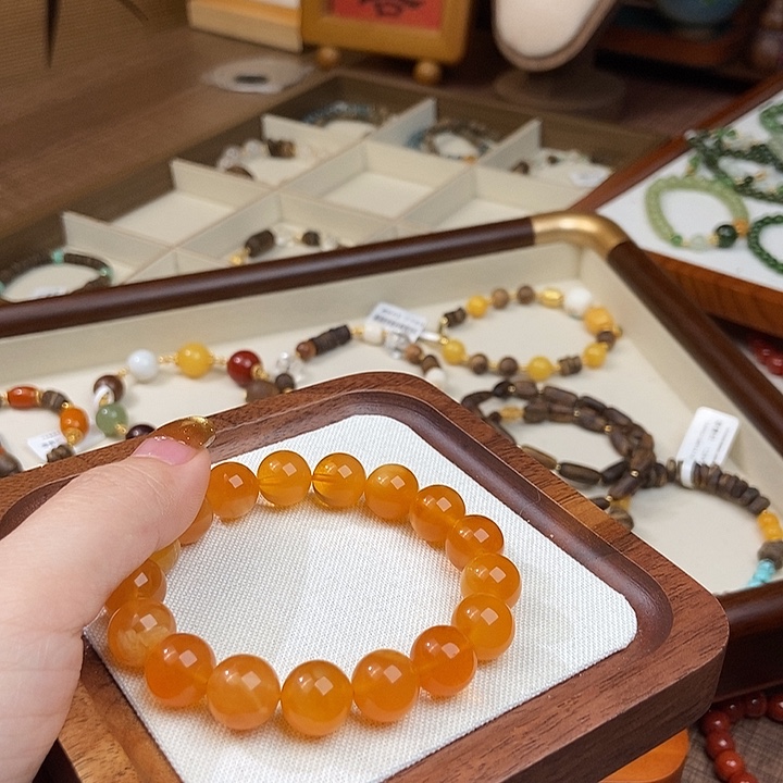 幸***8琥珀未镶嵌手链天然琥珀蜜蜡