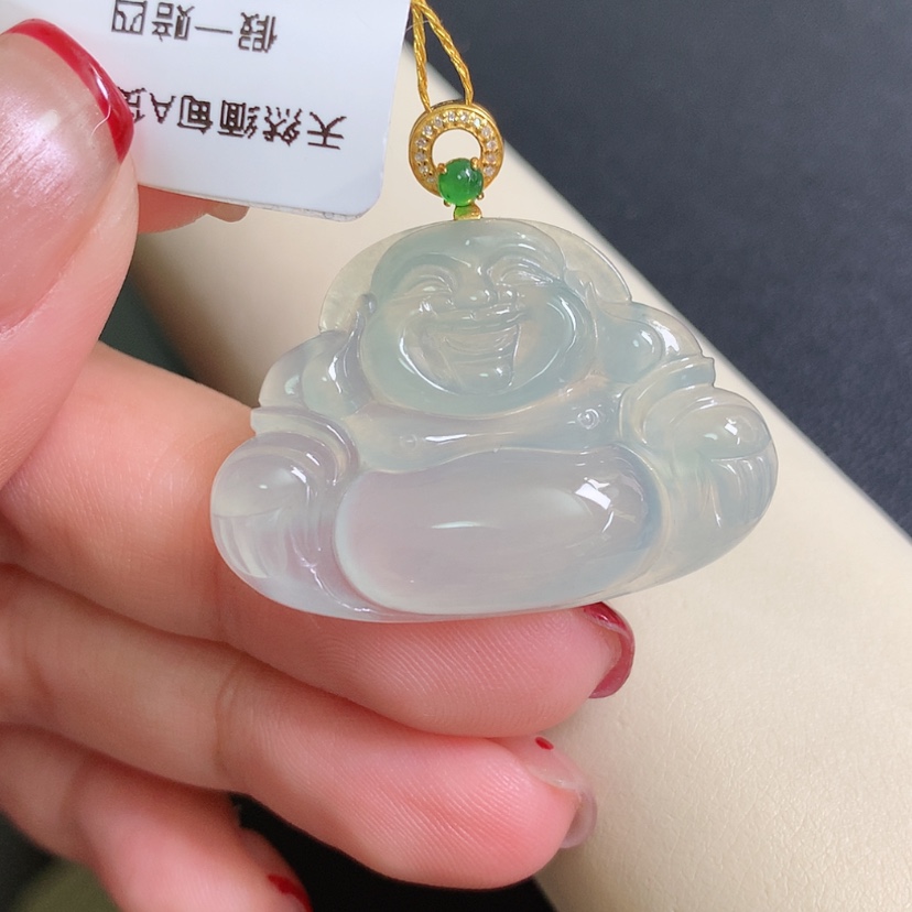 【闪购商品】翡翠颈饰18K金镶嵌佛公