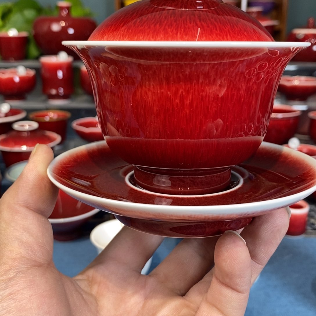 原矿郎红手工，福利大漏微瑕盖碗