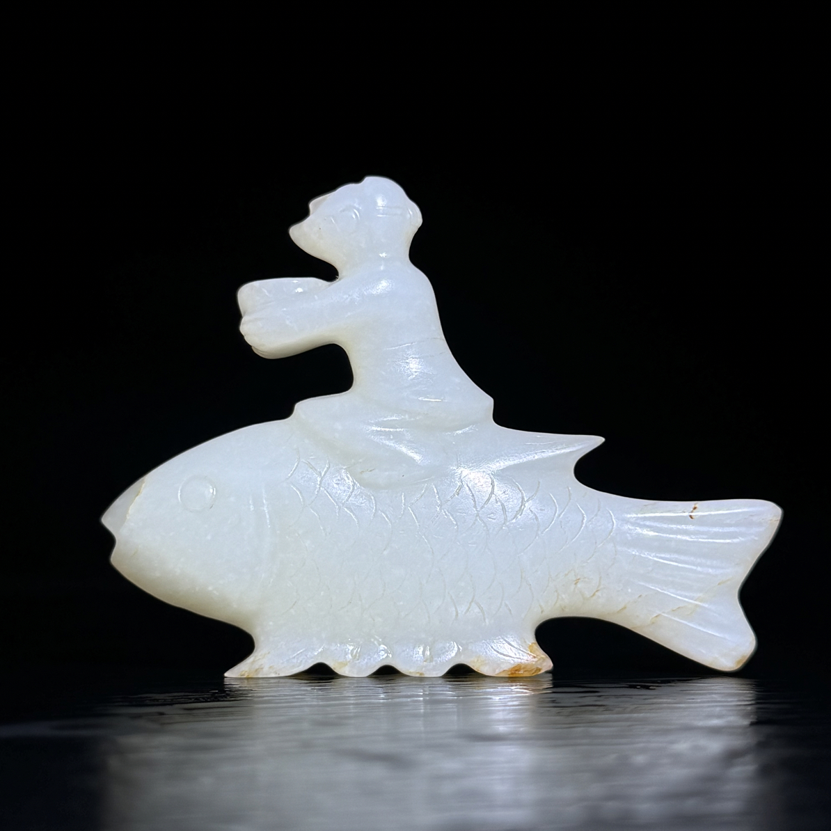 和田玉 白玉人御神鱼