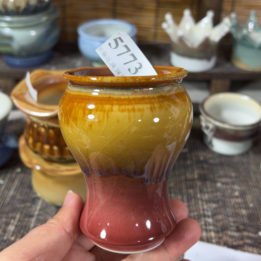 红陶口5高10 景德镇手工花盆