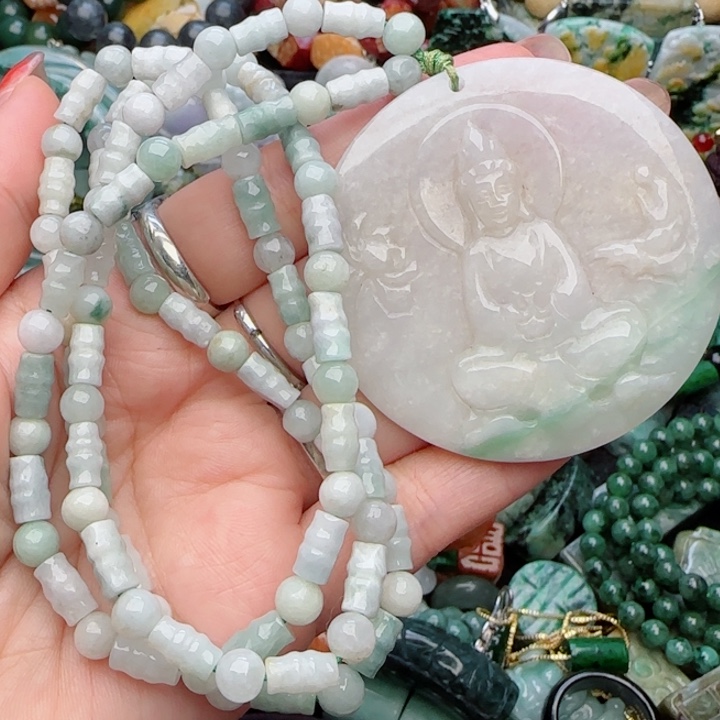 翡翠颈饰未镶嵌天然A货103