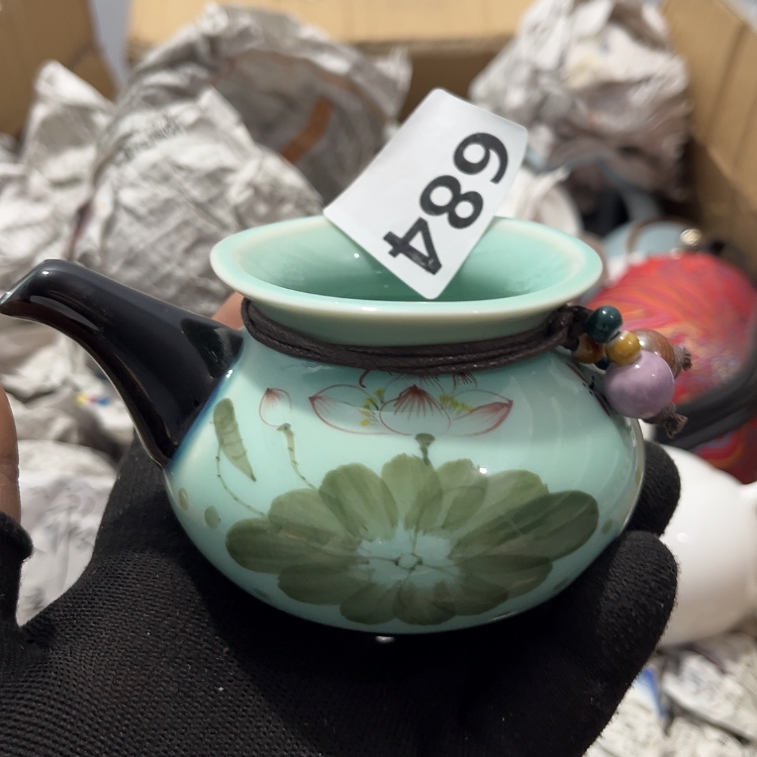 瓷片茶摆件工艺品摆件666