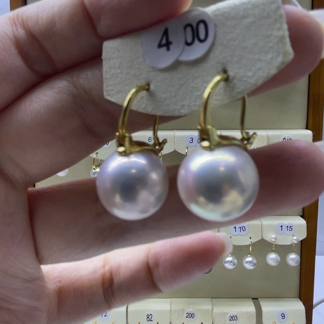 淡水珍珠耳饰银S925镶嵌