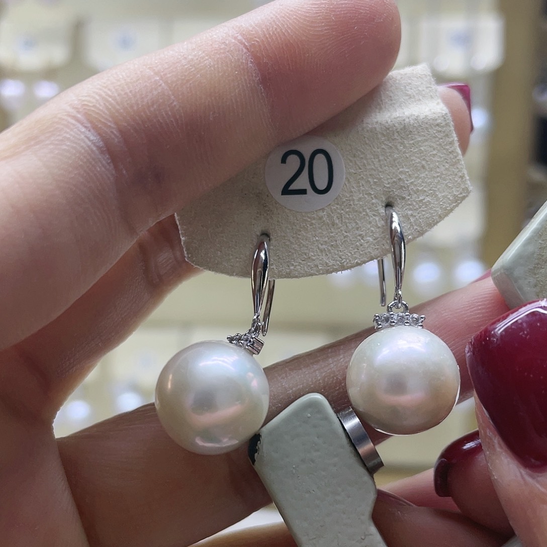 淡水珍珠耳饰银S925镶嵌