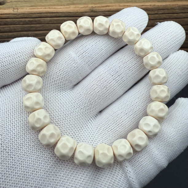 Q2916天然猛犸牙 奶酪无相单圈9*8mm一物一图 支持鉴定 假一罚十