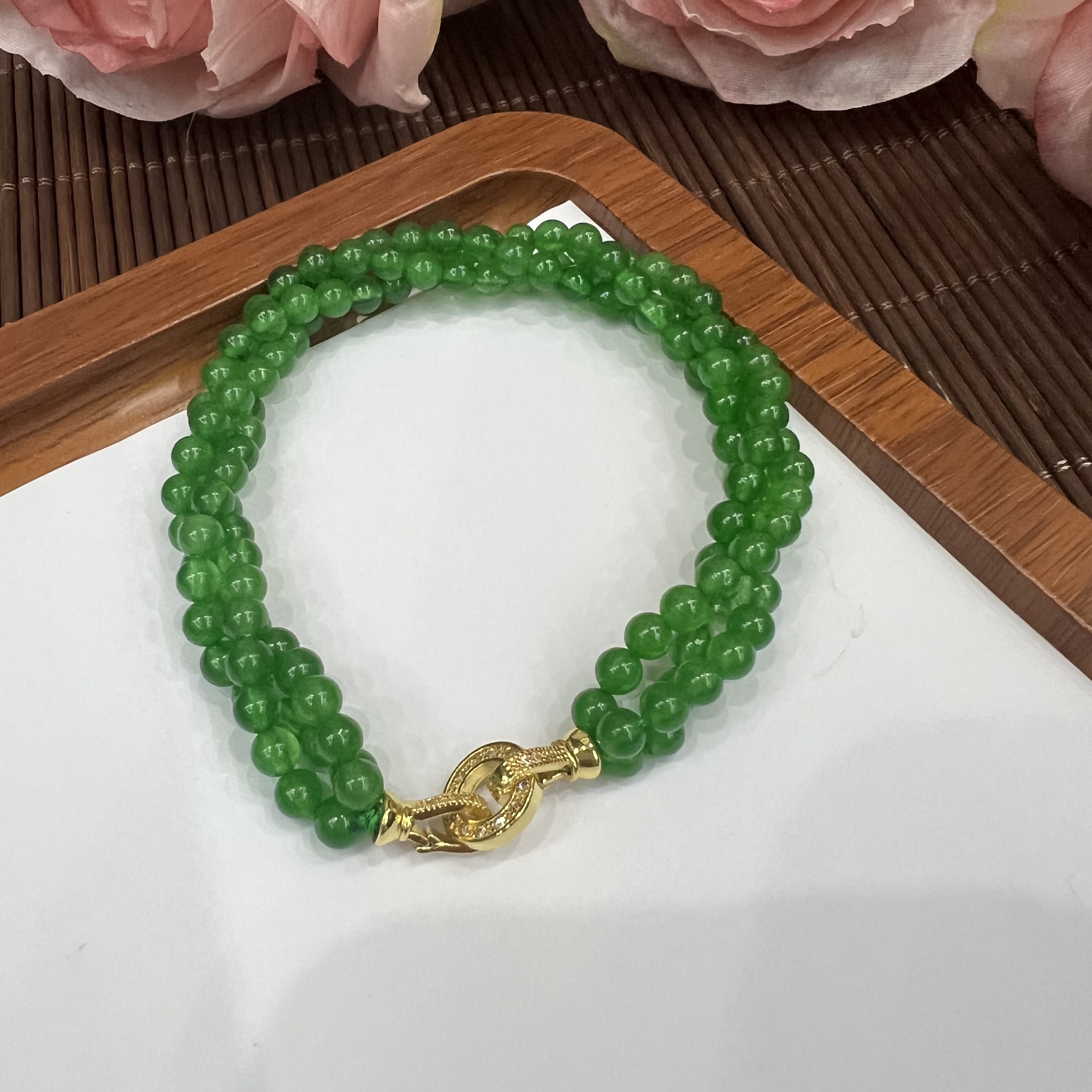 高定珠宝翡翠麻花手链RX524S838