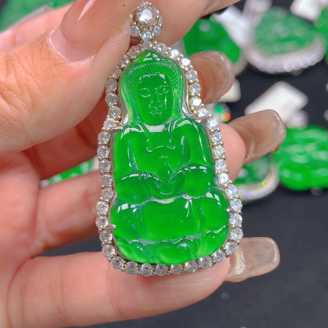 翡翠颈饰银S925镶嵌1111111111