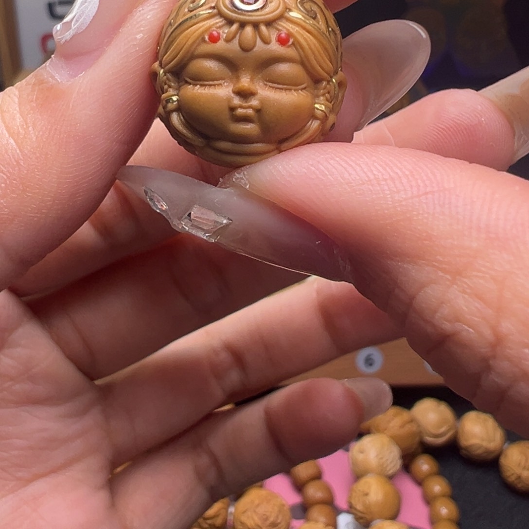 文玩核桃把件镶嵌款扎基拉姆18左右尺寸全品有正常封口线