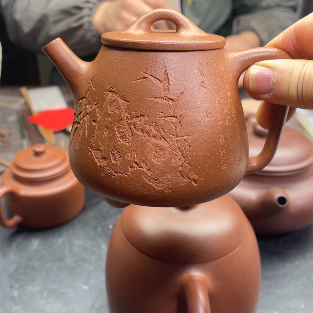 紫砂茶壶臭****辣高石瓢，红降坡泥