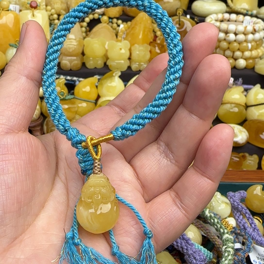 蜜蜡手绳未镶嵌天然蜜蜡貔貅手绳