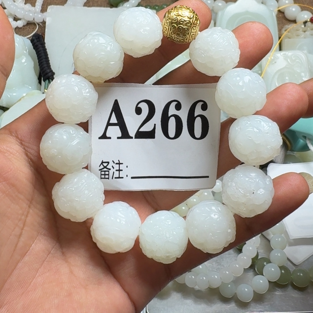 未镶嵌手链和田玉狮狮如意圆珠卡19