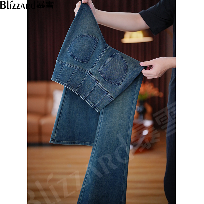 【吊桥小巴黎】8倍四面弹2025冬季新款显瘦高腰喇叭裤牛仔裤女