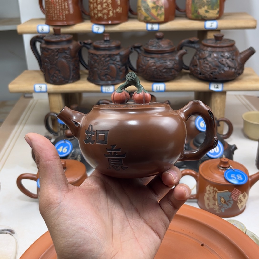 壶200cc 建水紫陶老手艺人全手工制作