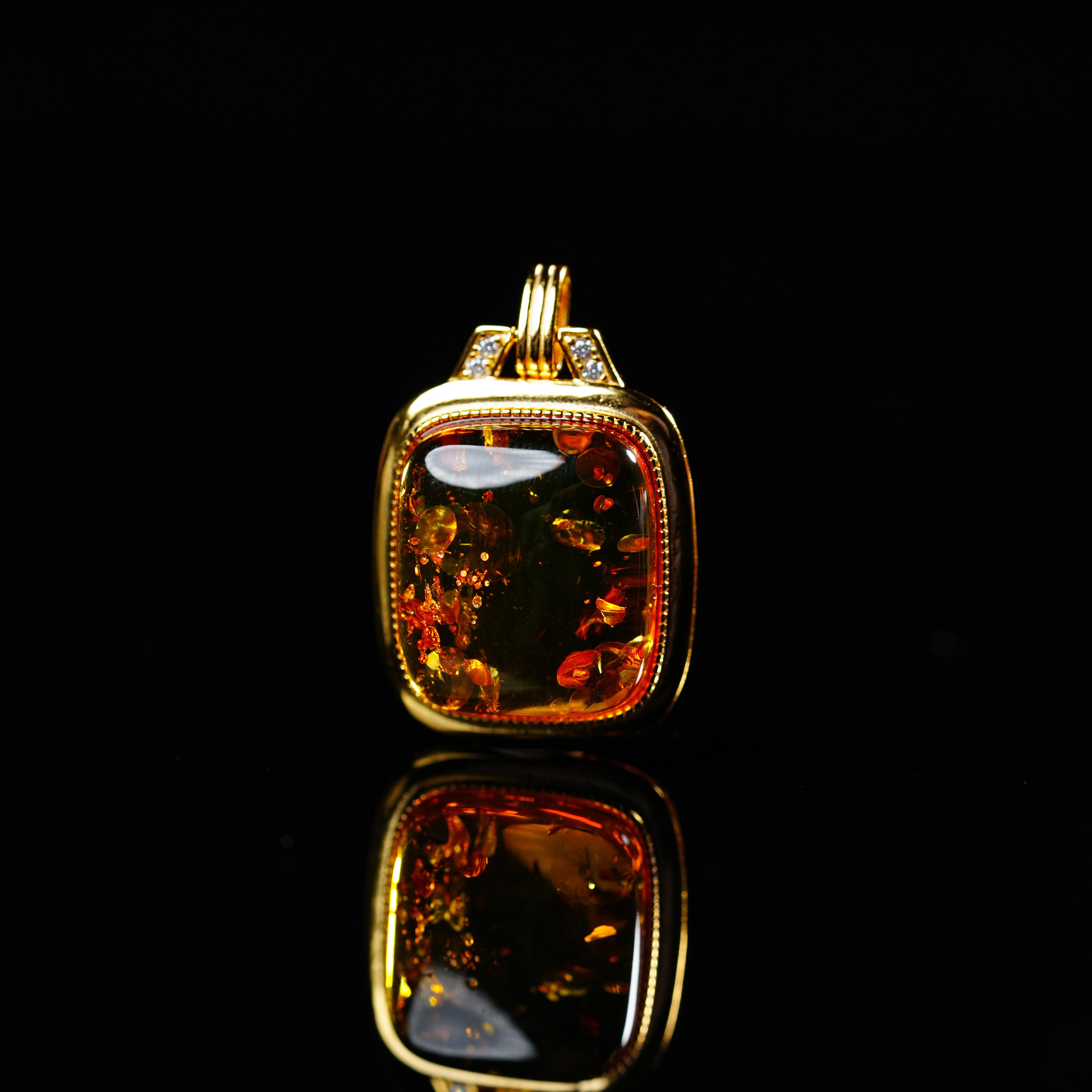 【小涵专属】S925琥珀方块吊坠 多样性发一 16*14*4