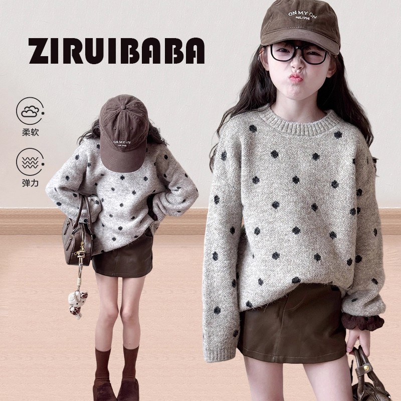 女童韩系保暖毛衣2026新款女孩冬装超好看针织衫儿童洋气加厚上衣