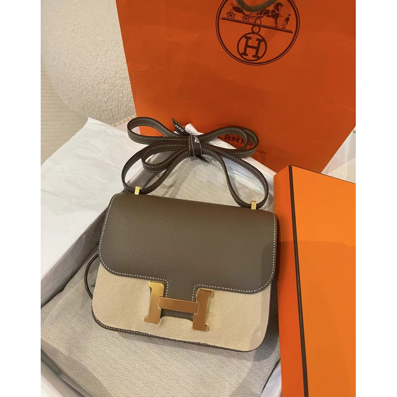 未使用 Hermes/爱马仕 大象灰金扣19康康包 7482281
