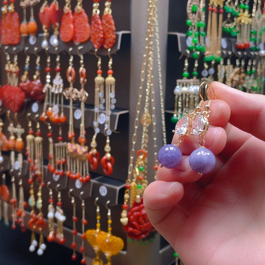 玛瑙/玉髓耳饰合金饰品