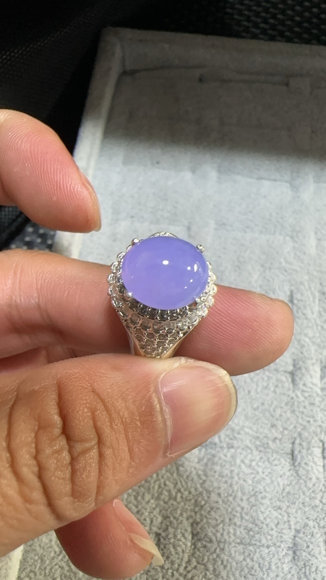 双利翡翠 正冰粉紫 裸石尺寸10.7-9.4.5