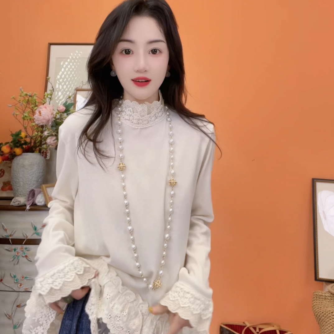 2090【小绵柔】超级软！棉打底可外穿重工蕾丝手工