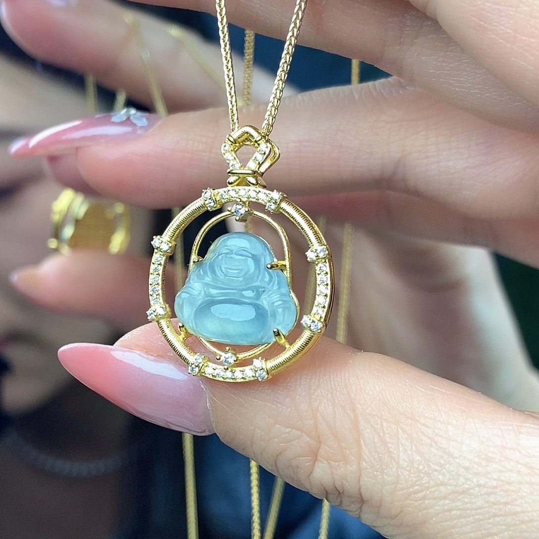 翡翠银S925镶嵌吊坠(赠链)