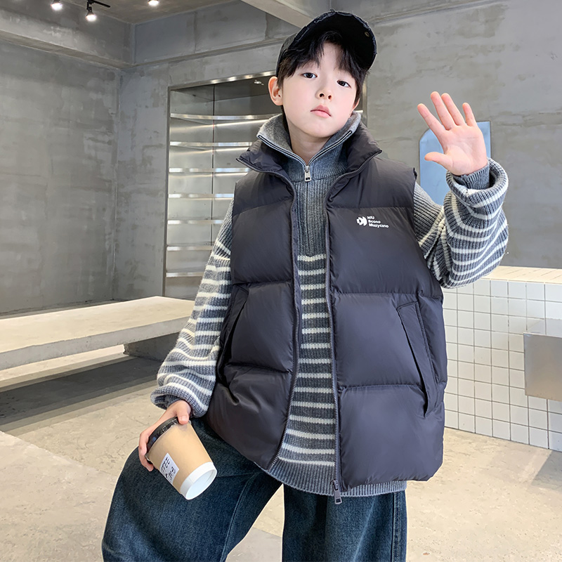 儿童冬装棉马甲2025新款男童秋冬款男孩冬季外穿加厚保暖马夹外套