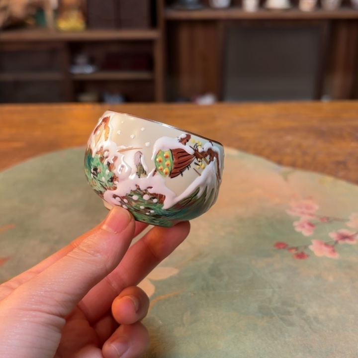 柴烧纯手工手绘陶瓷