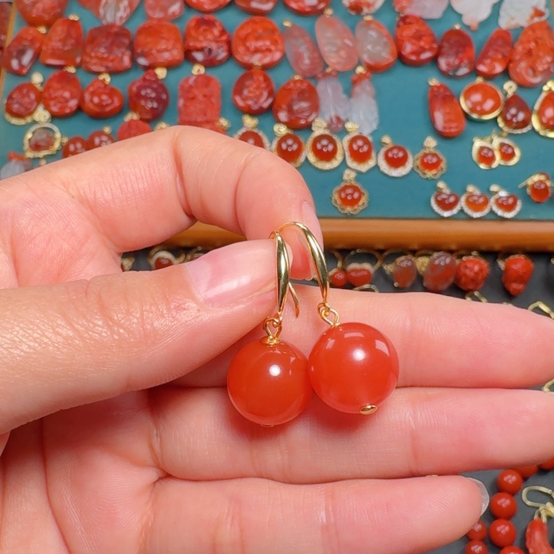 南红玛瑙南红12+银S925镶嵌