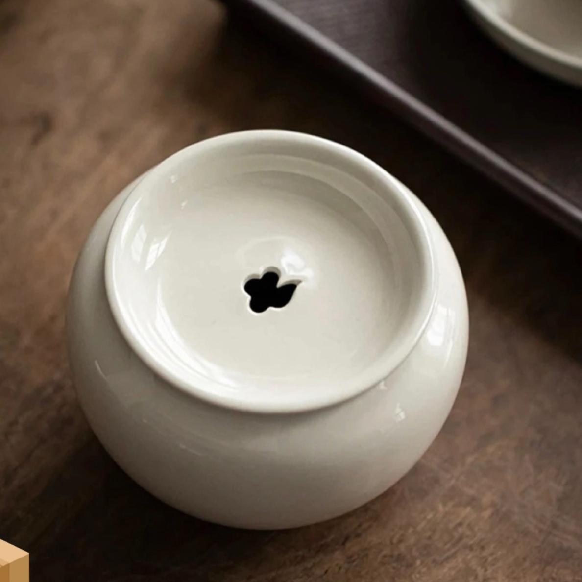 草木灰茶渣缸建水手工茶具复古家用陶瓷禅意中式简约白瓷储水式