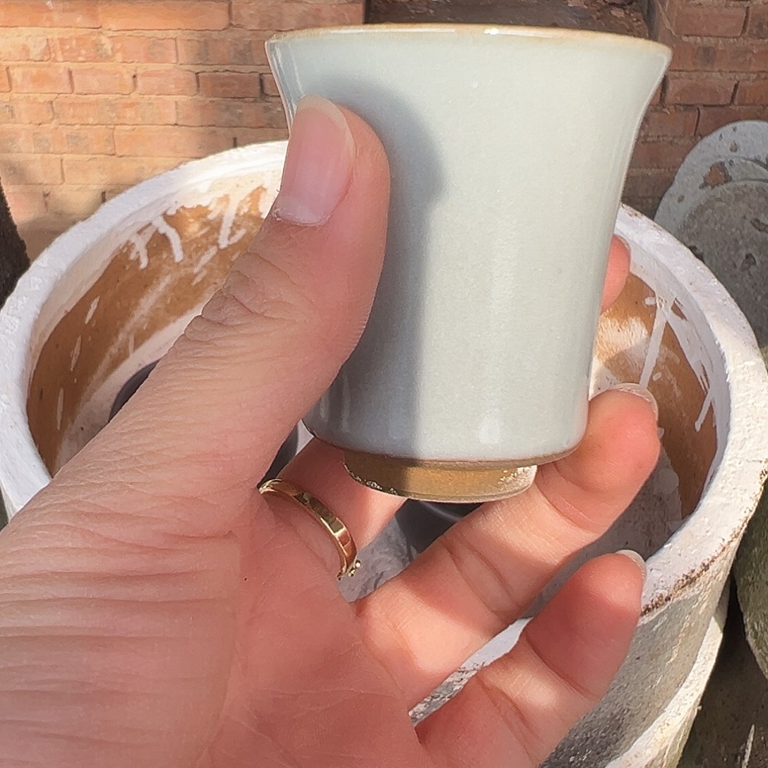 渡***嗔茶盏柴烧单竹节主人杯