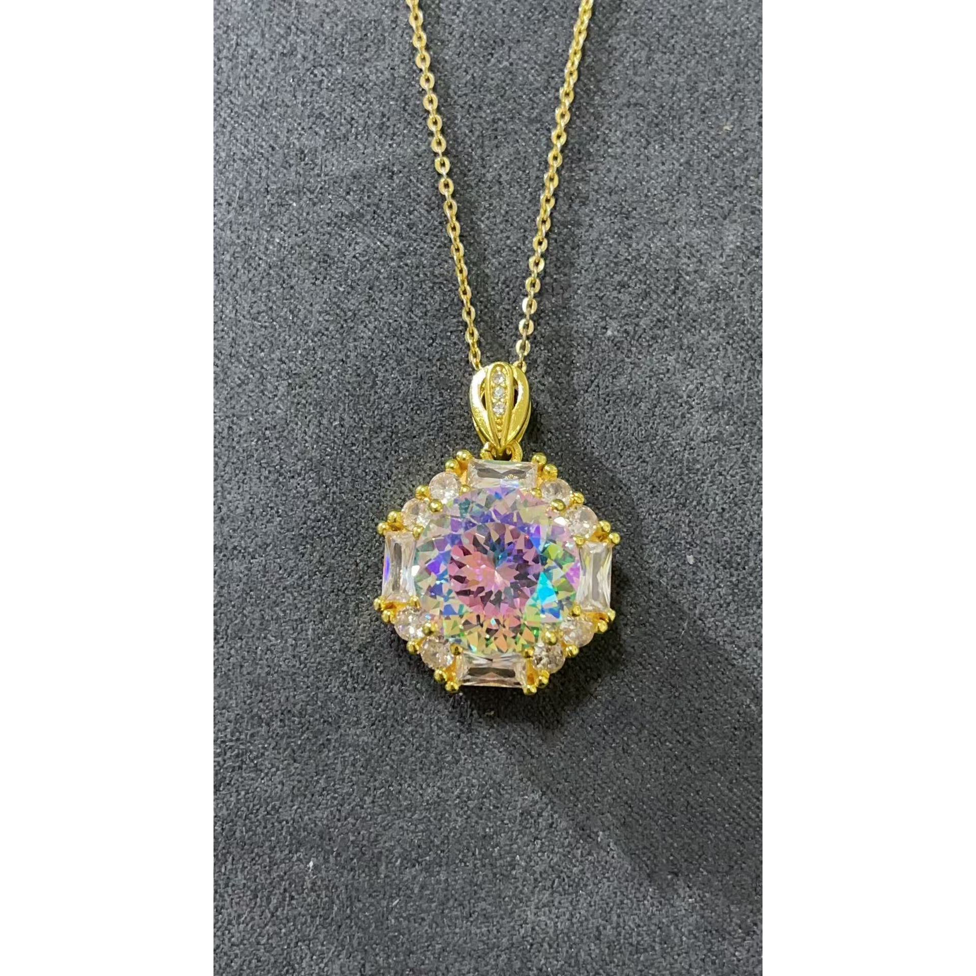  福玺甄选多色圆黄吊坠7714