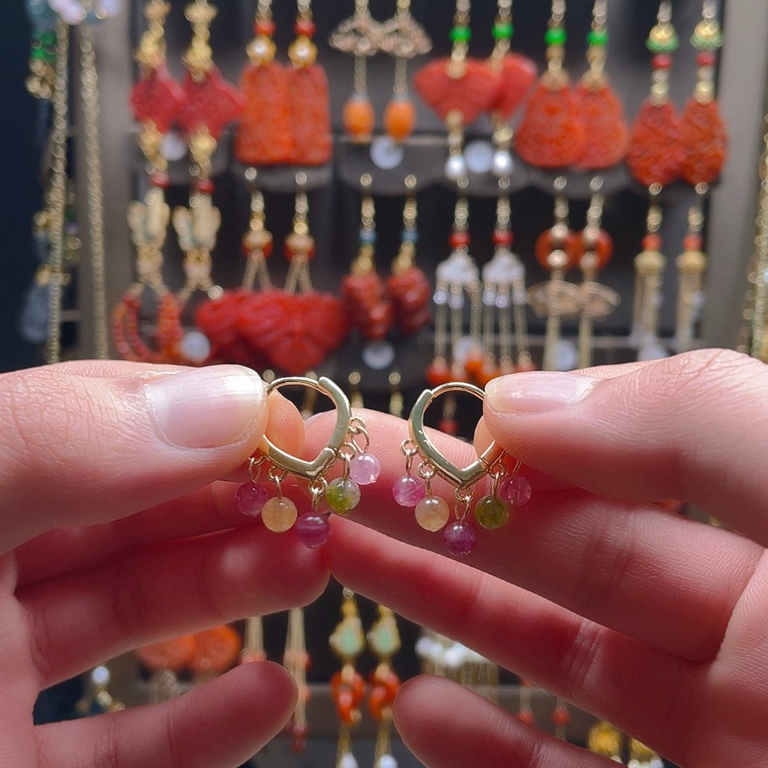 玛瑙/玉髓耳饰合金饰品