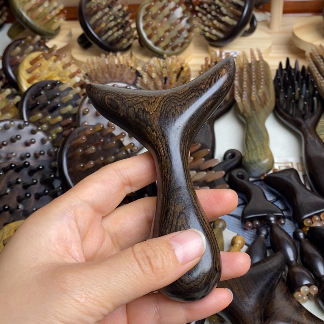 紫光檀按摩梳子梳理