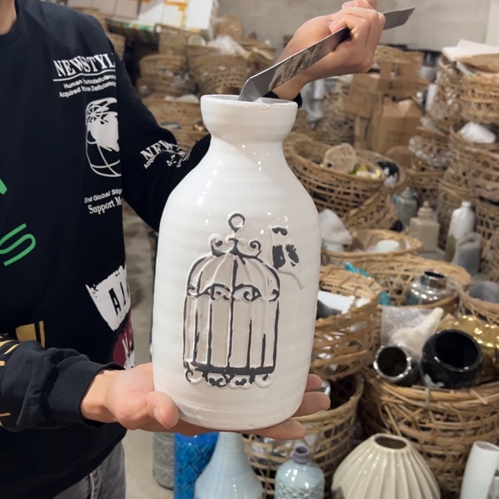 摆件高25口6公分微瑕捡漏上釉不均