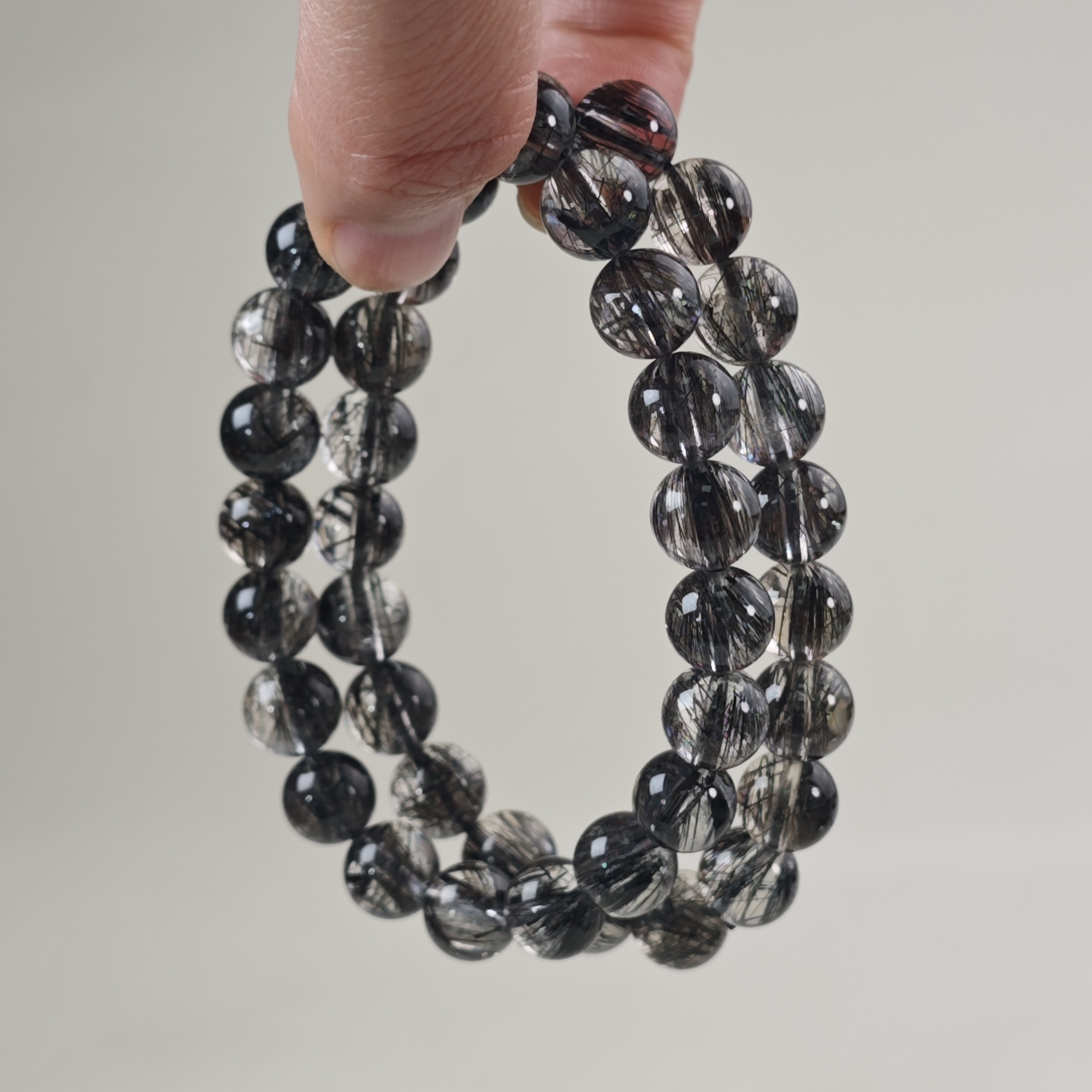 晶匠黑发晶手串9mm+多样性发一 编号JP57905 精选