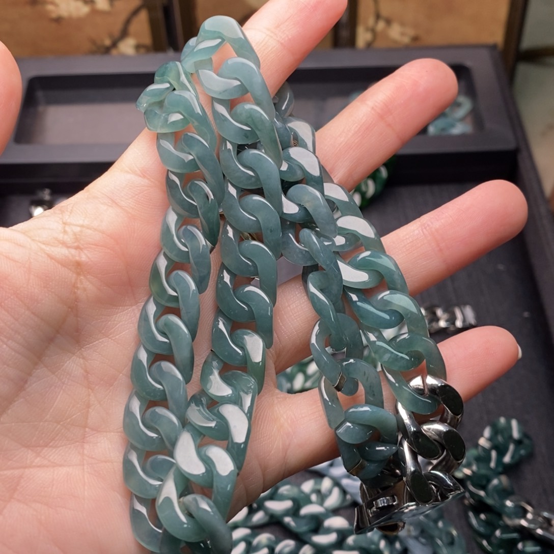 废***物翡翠未镶嵌手链手链10004