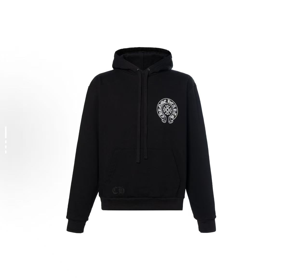 克罗心 logo 马蹄花十字印花休闲卫衣帽衫