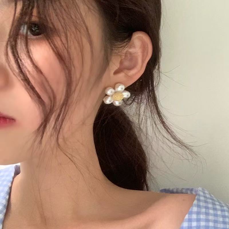非金属仿珍珠耳饰 时尚设计感耳钉e603 气质百搭法式简约甜美小众