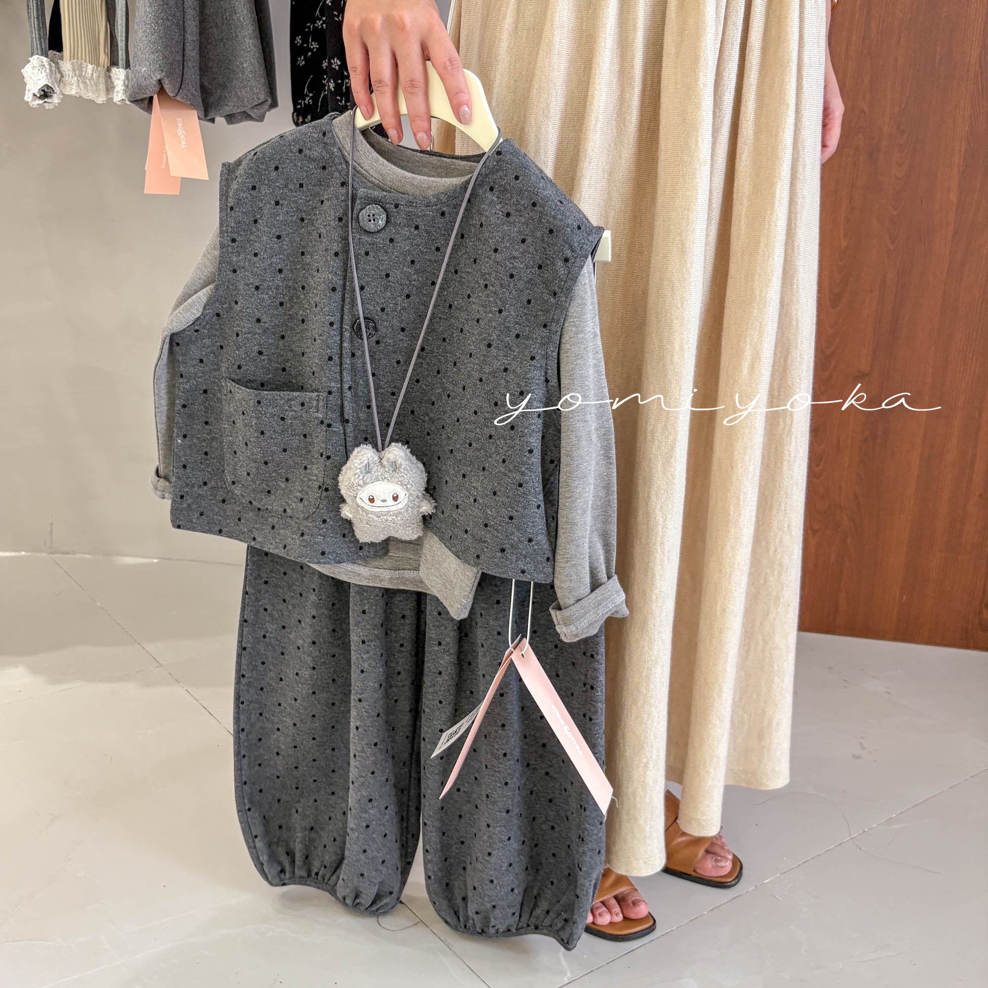 【现货】253-优米优卡童装2025年女童秋装韩版波点套装-253017