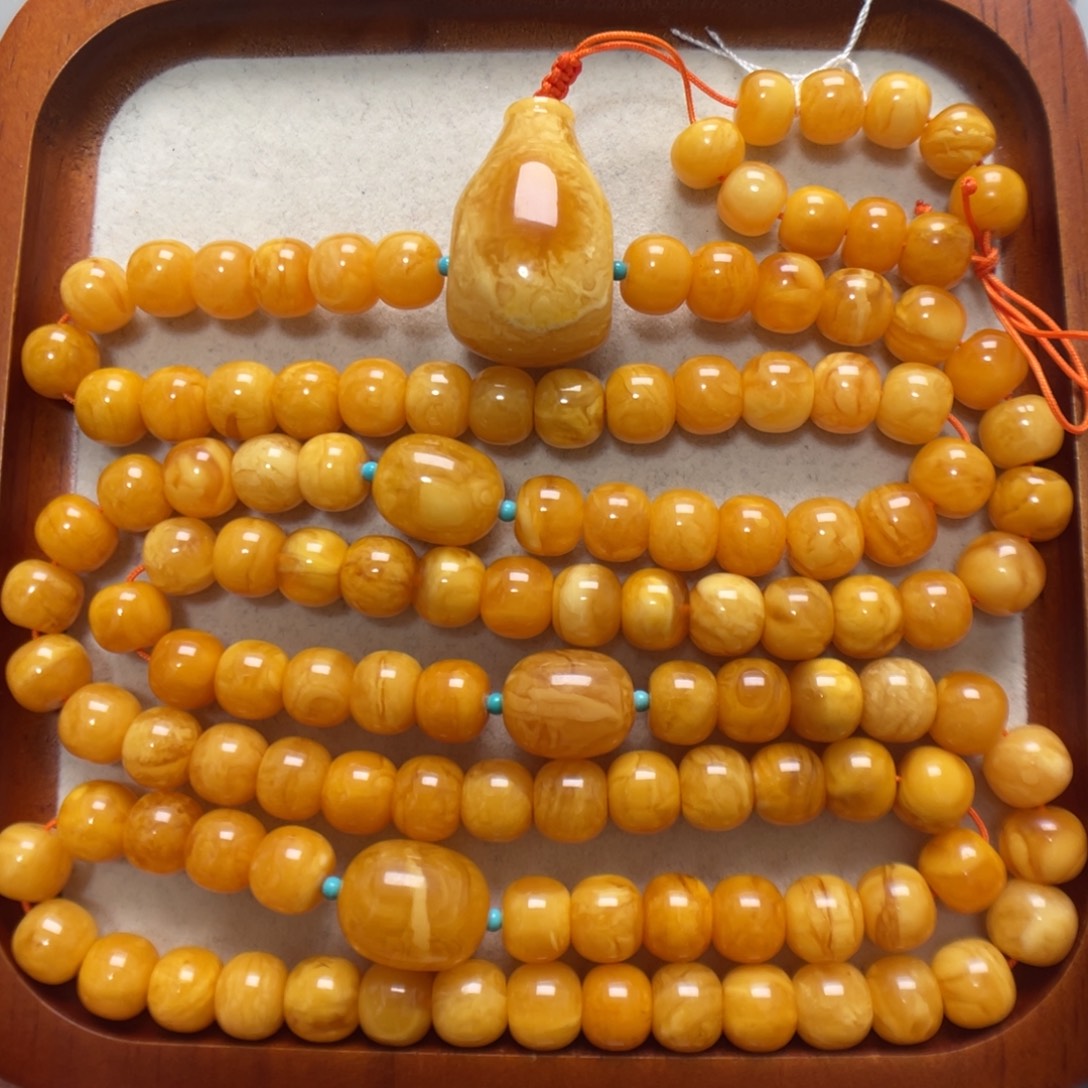 蜜蜡未镶嵌项链108