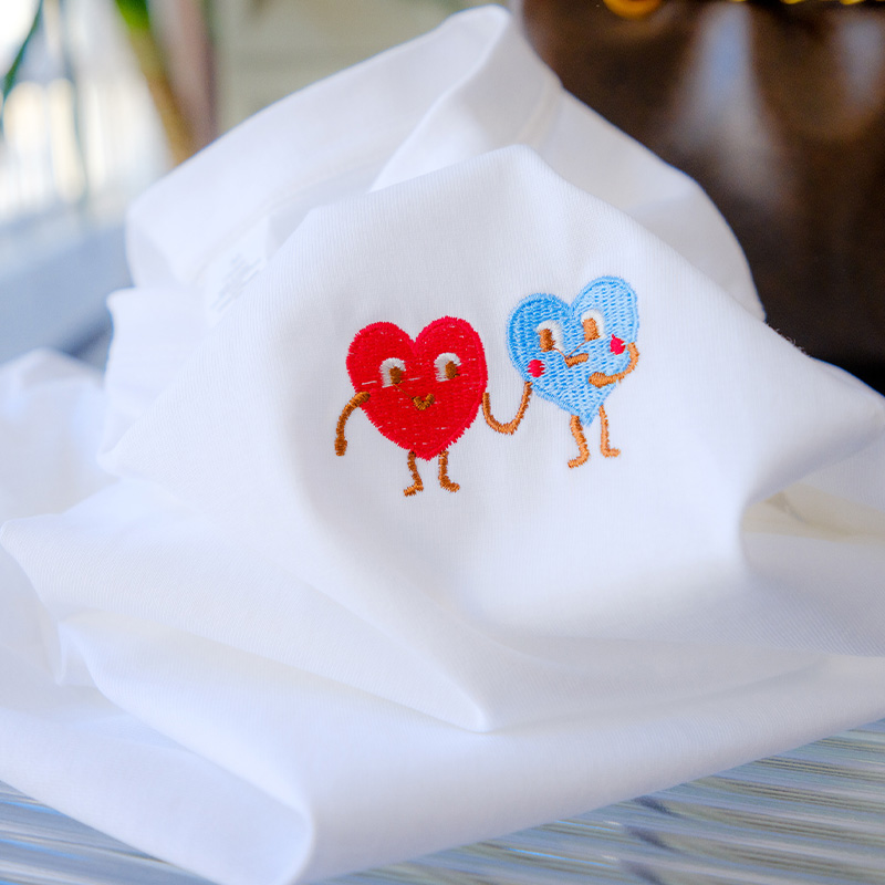 刺绣纯棉白色短袖t恤女2025新款夏爆款男士半袖情侣装打底衫内搭