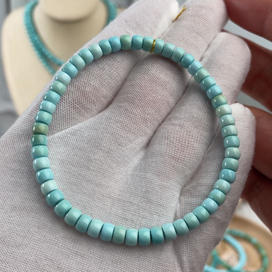 绿松石手链未镶嵌精品直切卡5+