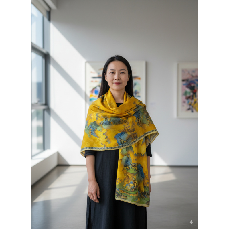 Q3 千里江山 披肩围巾 180*70左右