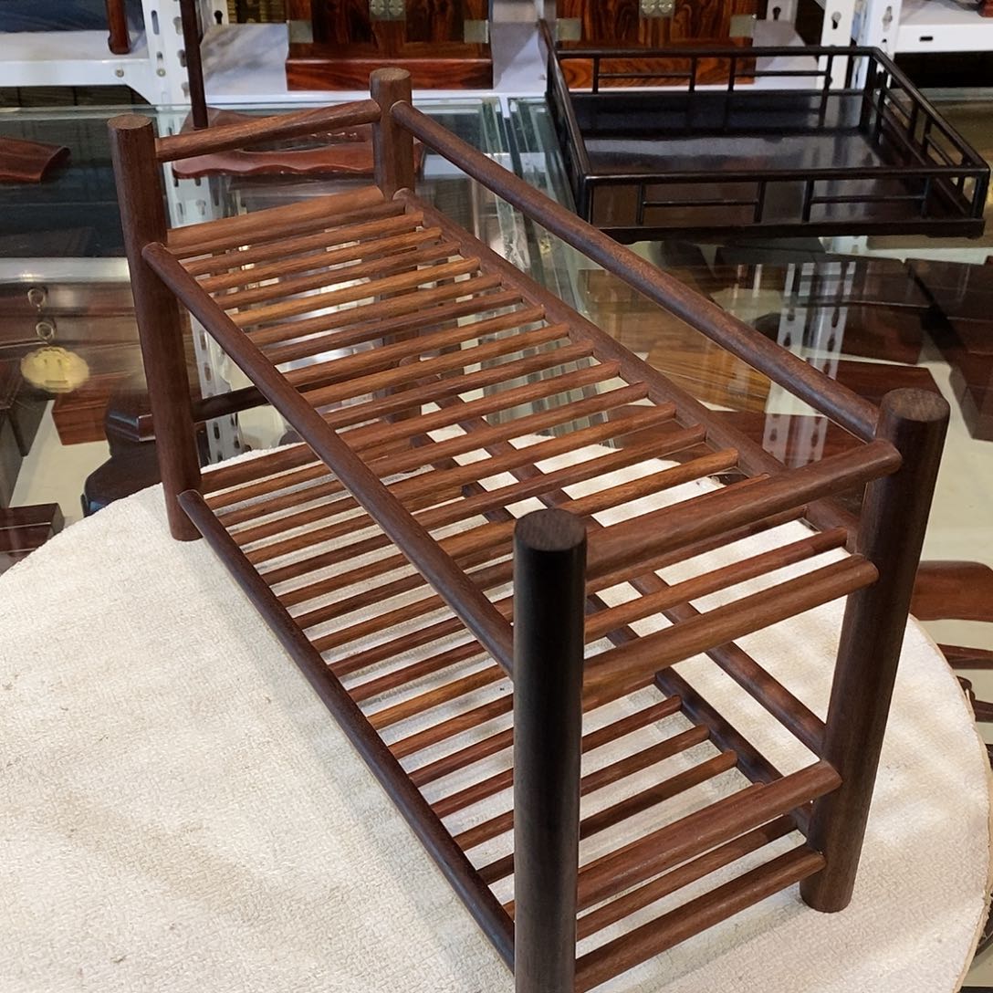 染料紫檀（血檀）置物架37/14.5/22