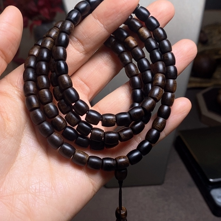 沉香手串越南芽庄白棋楠瘤疤0.6×108