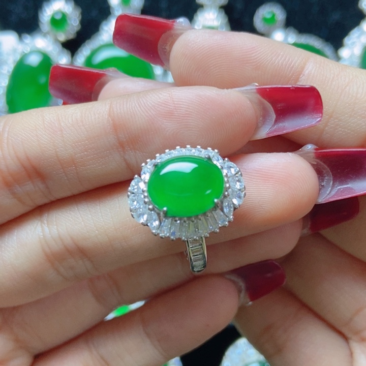 翡翠颈饰银S925镶嵌