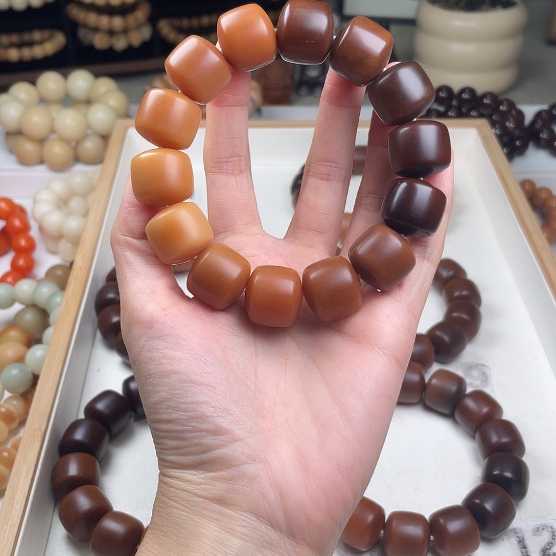 菩提根/象牙果手串干磨鼓桶珠手串