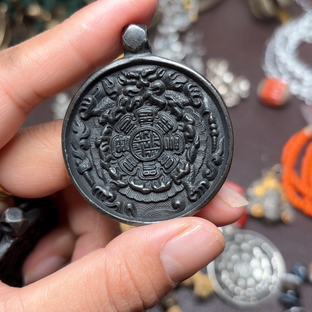 赖**跳铜星月菩提吊坠项链