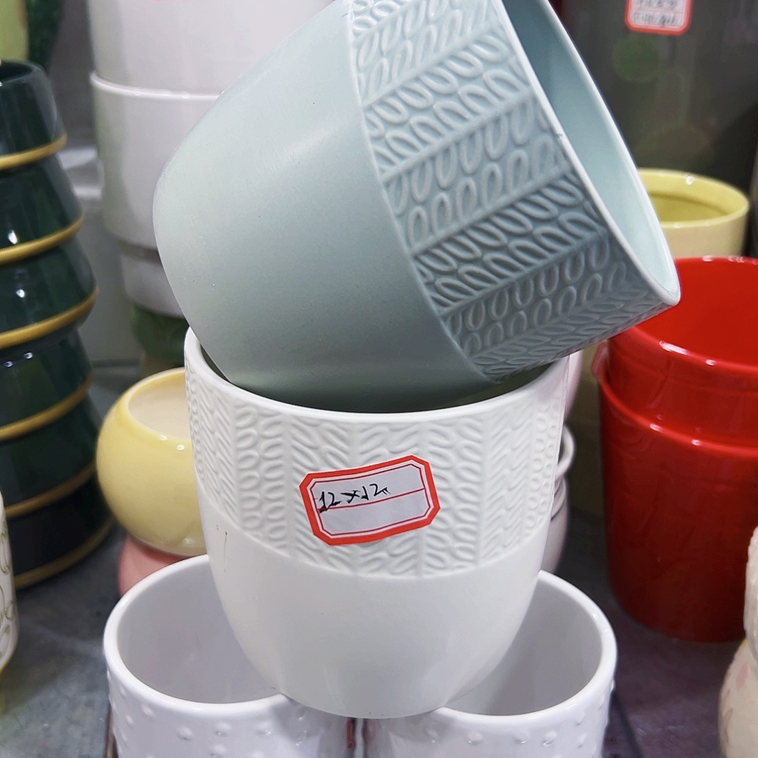 有孔外贸尾单陶瓷花盆凑单10米包邮